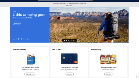 Walmart Lithic 'Camping Gear' Carousel Ad